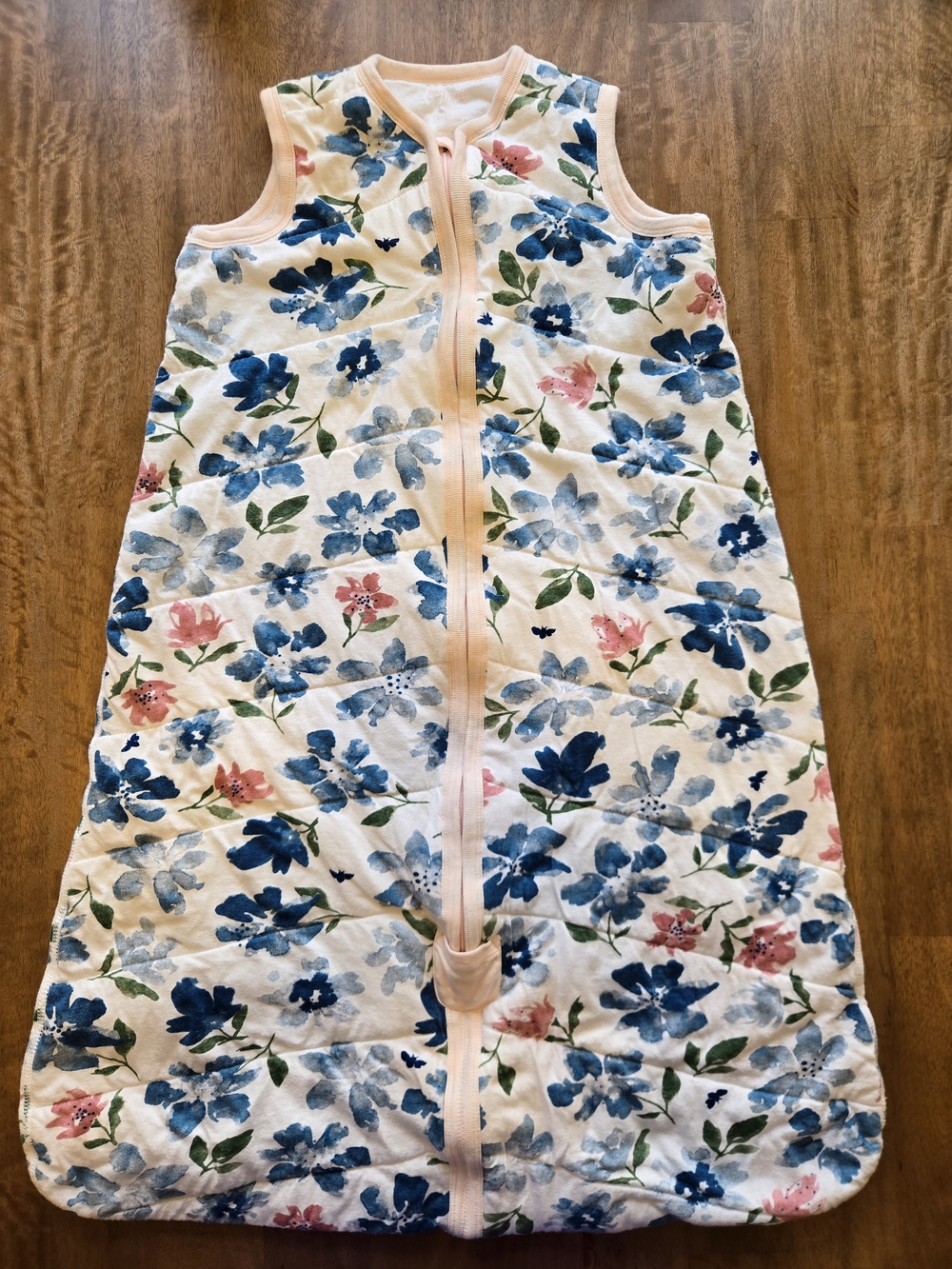 Burt's Bees XL Floral Sleep Sack - Blue & Pink Floral Kids Pajamas